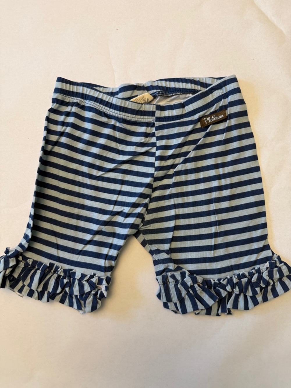 Matilda Jane Navy and Light Blue Striped Ruffle Shorts